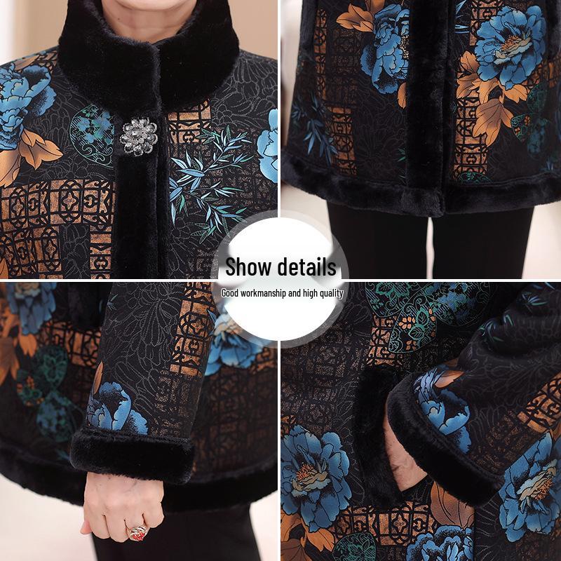 Women's Winter Mink Coat with Velvet Lining – Elegant and Fashionable for Middle-Aged and Elderly Women