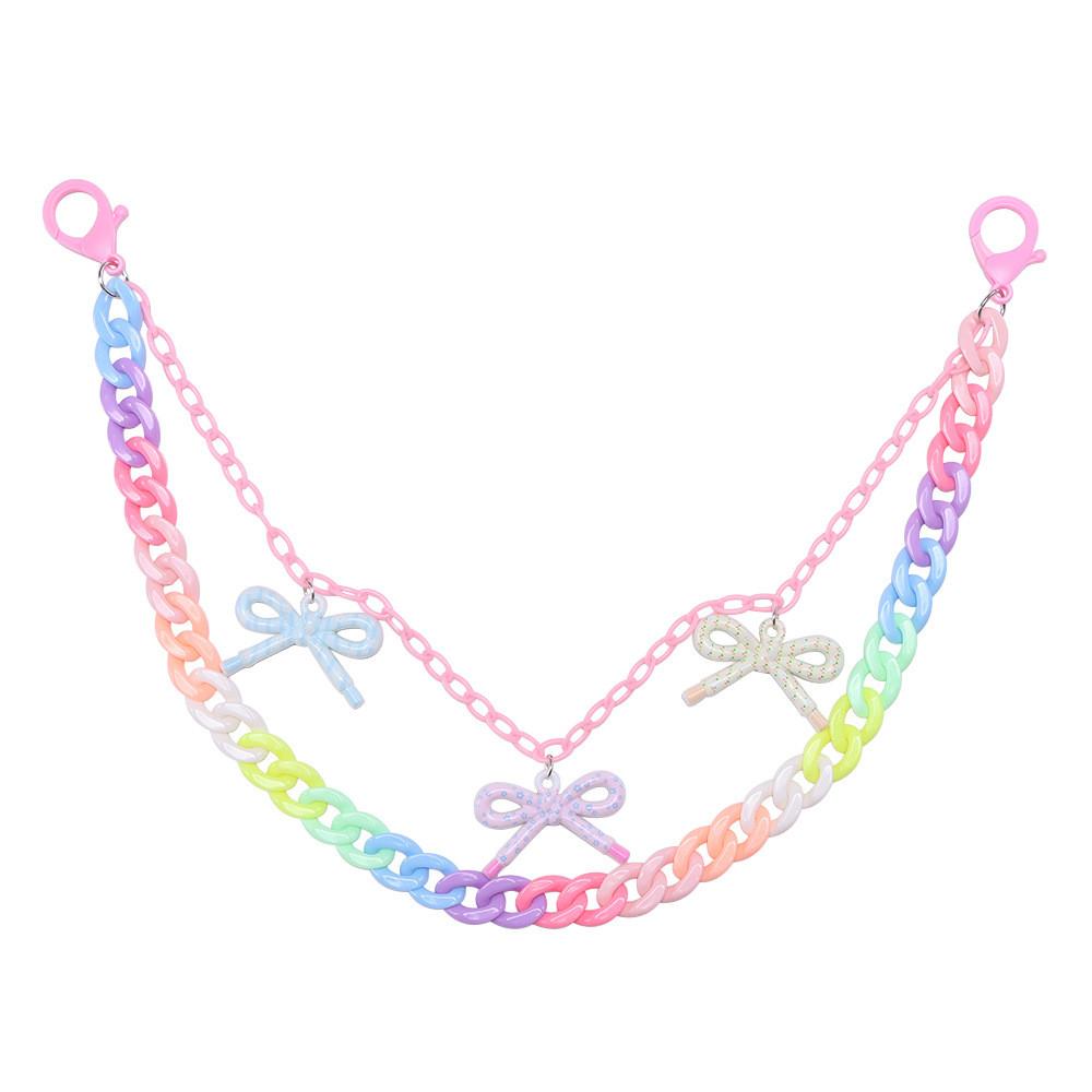 Punk Style Metal Waist Chain With Colorful Acrylic Butterfly For Youth And Teens