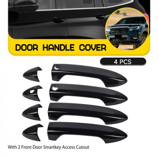For 2013-2017 Honda Accord GLOSS BLACK Door Handle Covers WITH Front Smartkey