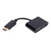 DisplayPort To HD Multimedia Interface VGA Adapter 2 in 1 DisplayPort To VGA Converter Hub Black