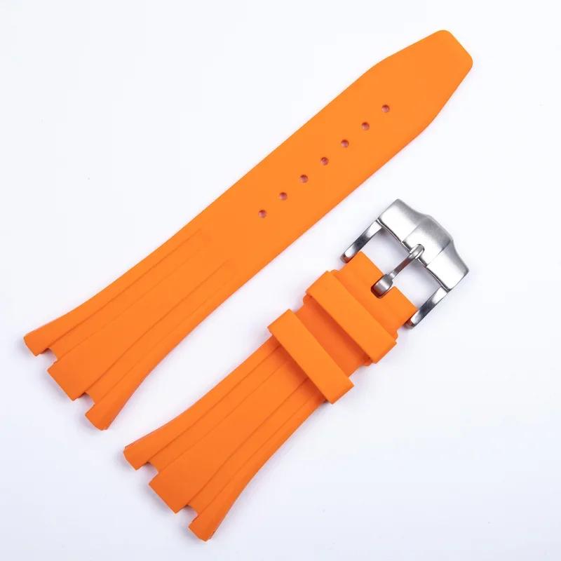 Silicone Watch Strap for AP Royal Oak Offshore Sports Waterproof Sweat-Proof Rubber Watchband Men's 27mm 28mm Double Concave