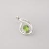 Peridot Gemstone 925 Sterling Silver Jewelry Pretty Zircon Pendant 1.4" Thanksgiving Gift For Her CZP-16-3