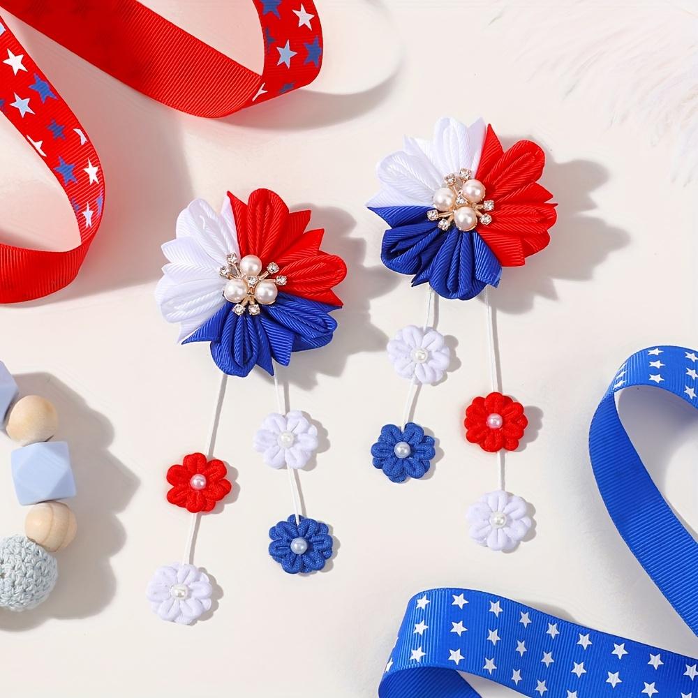 2pcs/set Flower Hair Clips with Flower Tassel Faux Pearl Hairpins Cute Barrettes Hair Accessories for Girls Headwear Hairpin