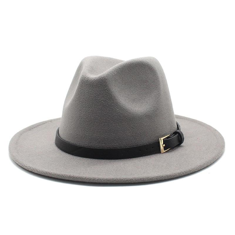 Hat Men'S And Women'S Jazz Hat Quarterly British Retro Belt White Top Hat Woolen Gentleman'S Hat