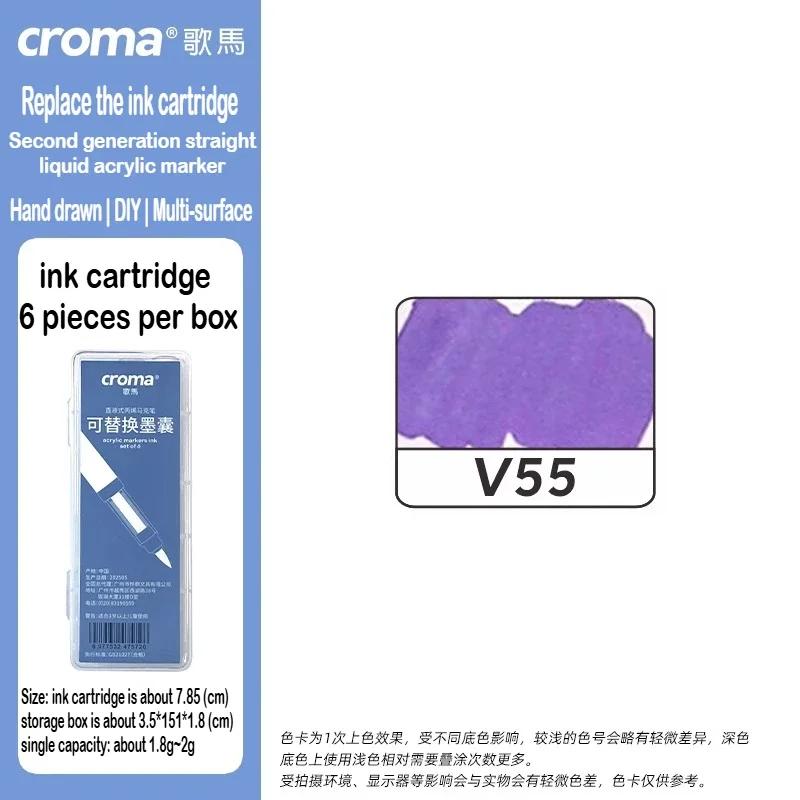 Croma 160/24 Color Replaceable Ink Refill Liquid Soft Tip Acrylic Marker Non Toxic Waterproof School Office Supplies Stationery