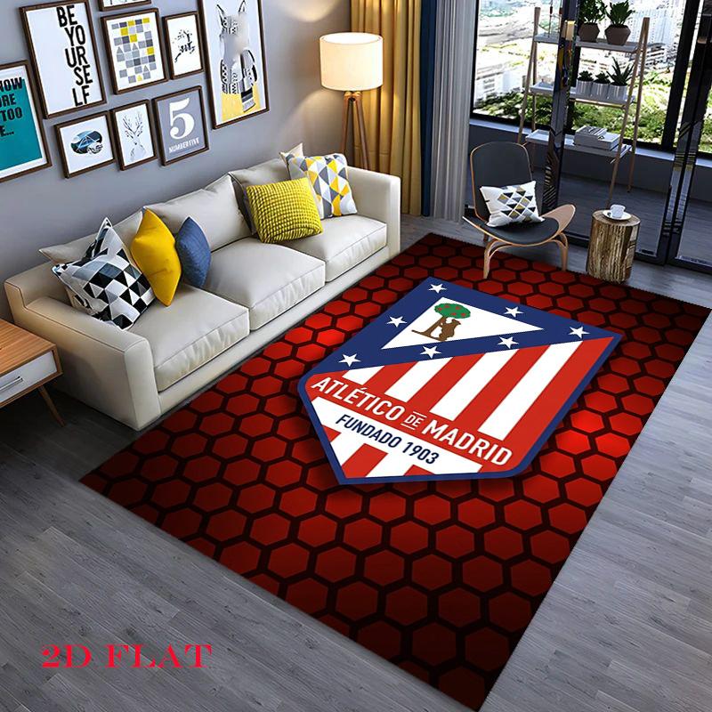 Atletico Madrid Football Club Crest Carpet Home Decor Printing Fashion Protective Pad Dormitory Decoration