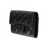 CHANEL 23B Black Label Diamond Pattern Lambskin Card Holder for Women  Black