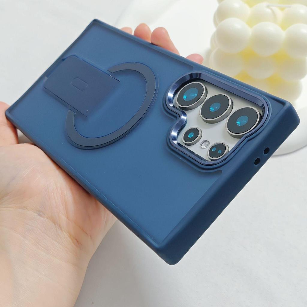 Samsung S26 Ultra Magnetic Phone Case with Invisible Desktop Stand & S25 Plus Frosted Sticker