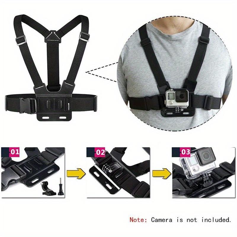 Suitable for Gopro Hero 11 10 9 8 7 6 5 4, DJI, Insta360 Black Accessories Adjustable Chest Strap Chest Strap Waist Belt