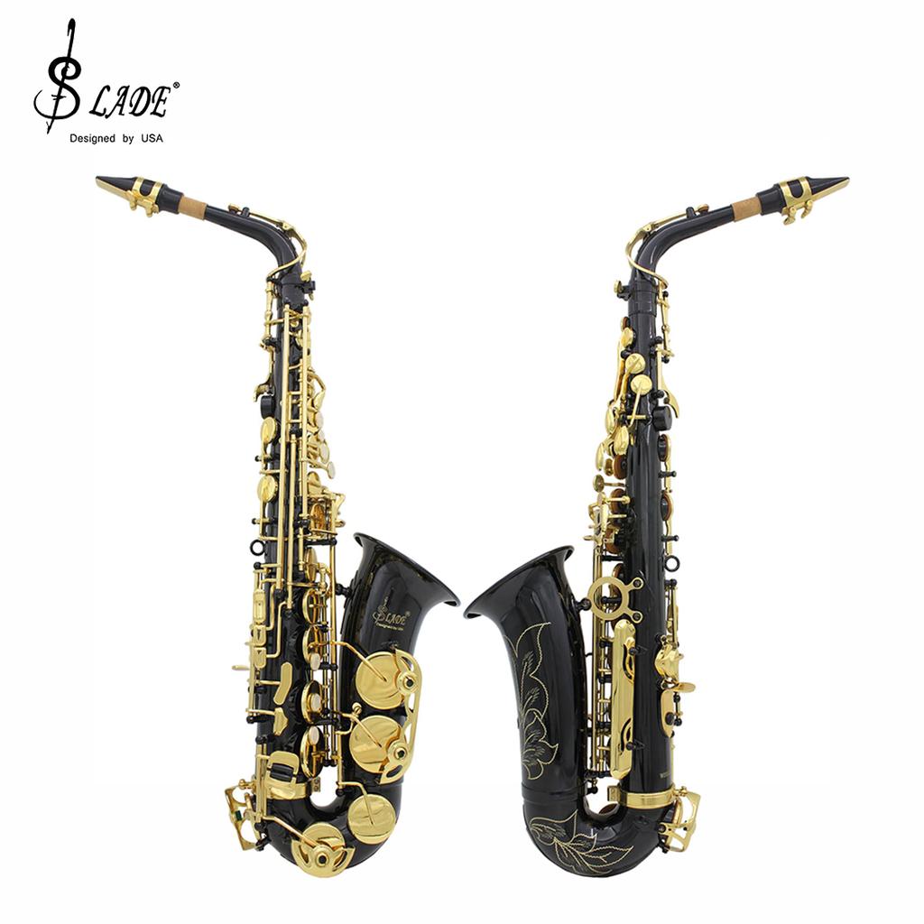 SLADE Eb Alto Saxophone Brass Body Saxophone Set Professional Woodwind Instruments With Case Reed Kit Sax for Beginner