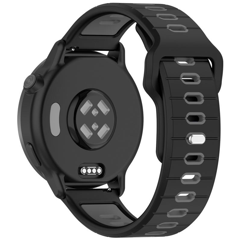 20MM 22MM Silikonový řemínek pro Garmin forerunner 245 645 255 265 Vodorovný pruh Reverzní Dvoubarevný Řemínek k hodinkám Prodyšný Wr