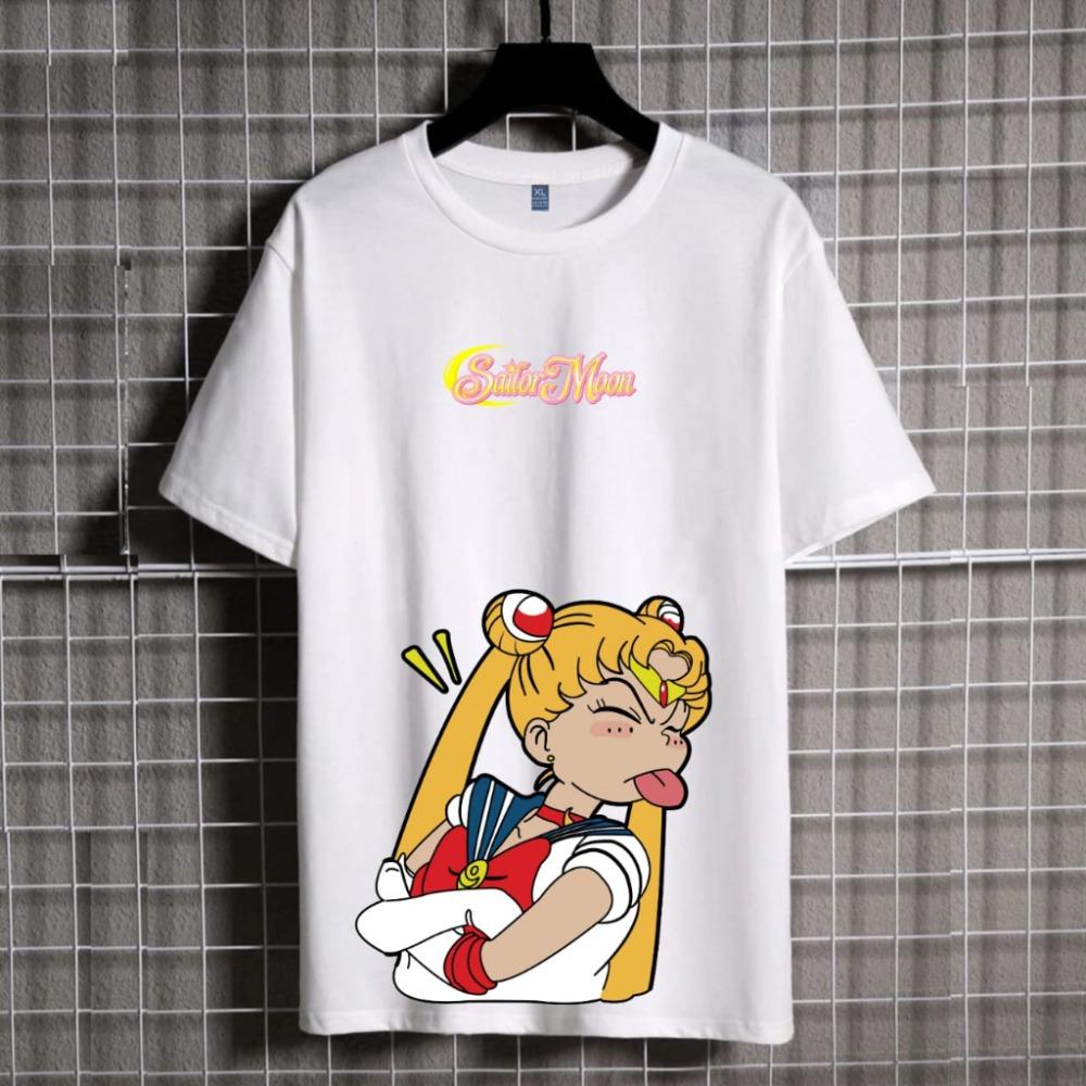 

Sailor Moon Tsukino Usagi Unisex Pure Cotton Tshirt 2026 Summer Anime Print Loose Casual Parentchild Short Sleeved Top S