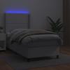 Vidaxl Łóżko Kontynentalne Z Materacem I Led, Biała Ekoskóra 100X200Cm