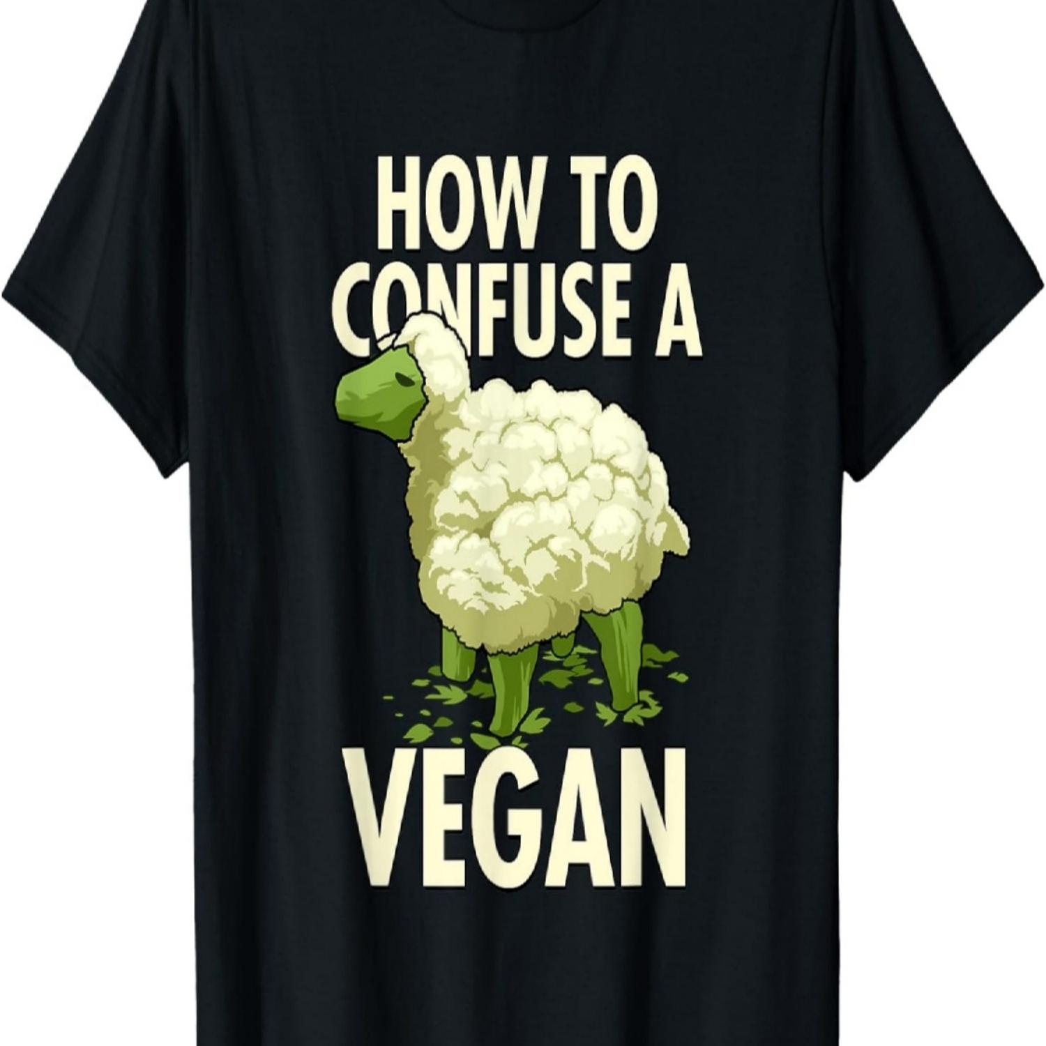 

How to Confuse a Vegan Funny Cauliflower Sheep Design T-Shirt S чёрный