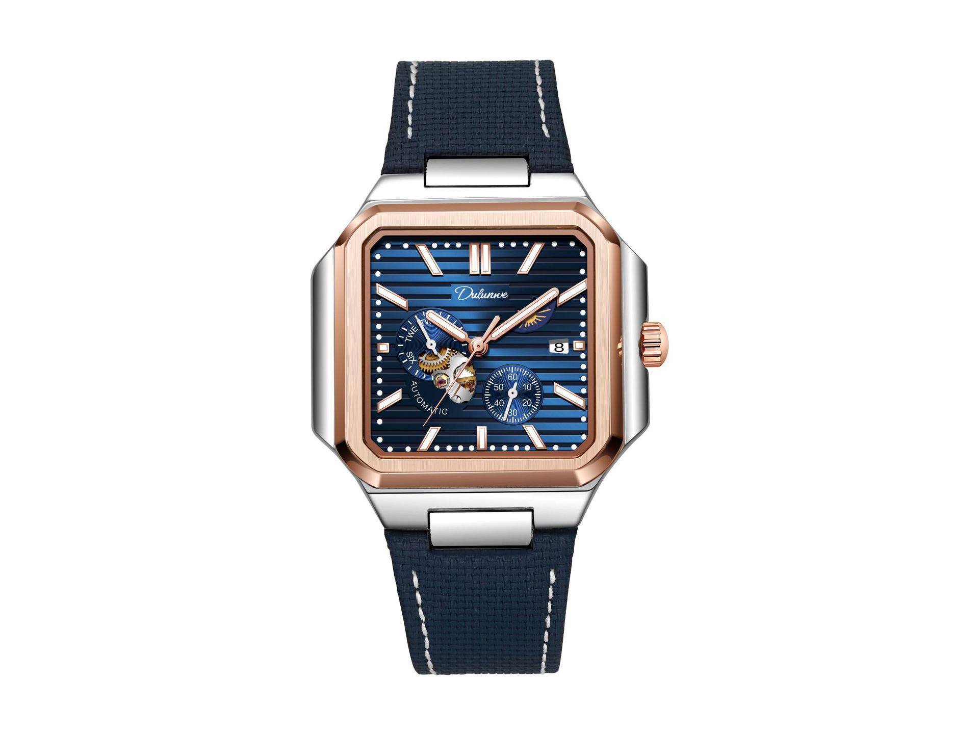 Durham Weizheng 2025 Мужские автоматические квадратные часы Nautilus - Водонепроницаемые и светящиеся