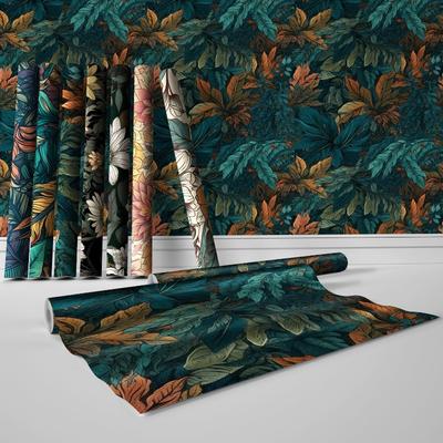 Self-adhesive Textured Wallpaper Wall Decoration for Living Room and Bedroom Plant Waterproof and Wear-resistant Wall Stickers
