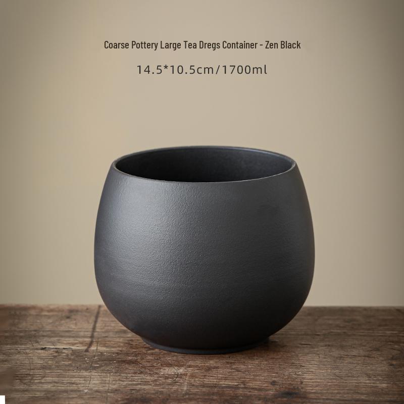 Large Ceramic Tea Waste Jar with Filter - Desktop Trash Can for Tea Dregs & Water Disposal