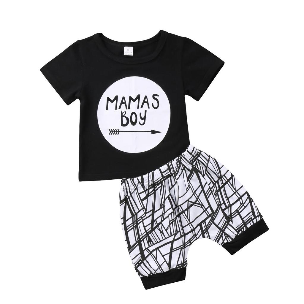 Buy 2019 Newborn Infant Baby MAMAS Boy Toddler Tshirt Tops+Pants Outfit Clothes Set at