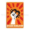 Bitcoin Revolution Metal Plaque Wall Decor Retro Wall Decor Designer Club Tin Sign Poster