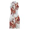 Women Sleeveless Modified Cheongsam, Vintage Floral Chinese Style Midi Qipao Dress, Elegant Formal Split Dress