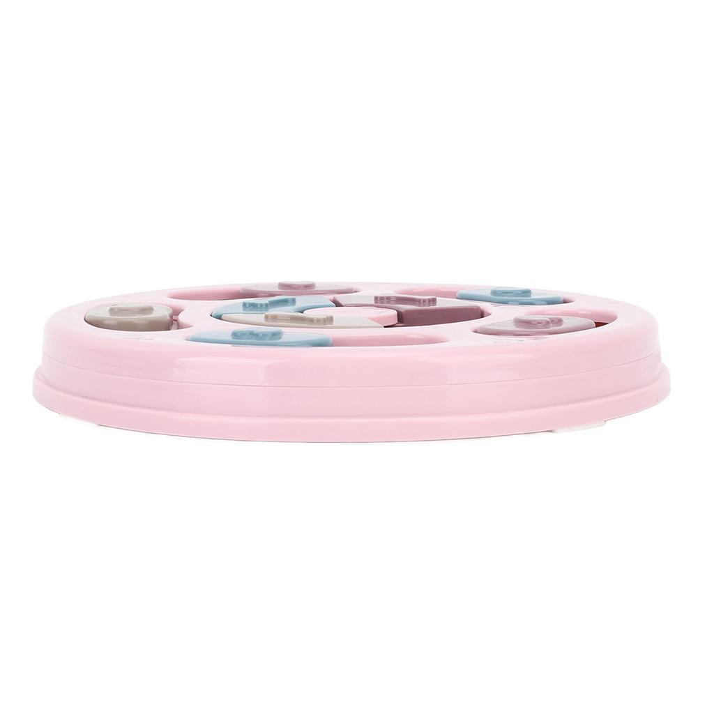 Pet Treat Puzzle Toy Interactive Prevent Slip Round Dog Slow Feeder Toy for Cat Puppy Pink