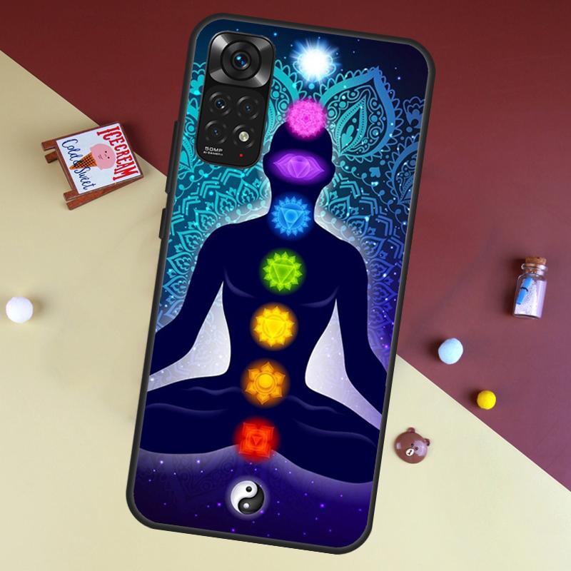 Mandala Chakra Insist Yoga Case For Xiaomi Redmi Note 10 11 Pro Cover For Redmi Note 12 8 9 Pro 11S 10S 9S 9A 9C 10C