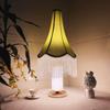 Vintage Europäischer Lampenschirm Grün Satin Stoff Lampenschirm Handarbeit Quaste Lichtschirm Für Tischlampe Stehleuchte Wohndekor