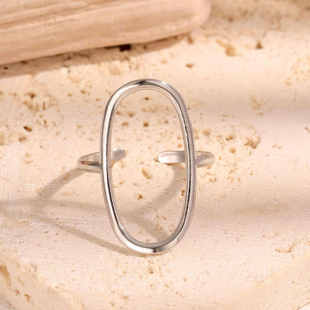 Offener Edelstahlring: Vielseitiger Europäischer & Amerikanischer Stil, Nicht verblassender Modischer Titanstahl.