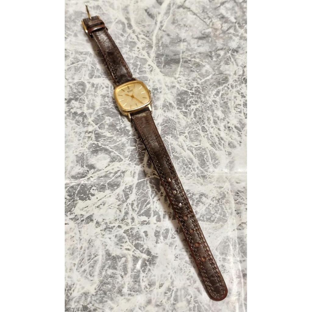Used Working Item, SEIKO QUARTZ Ladies' Watch, Gold Dial, Vintage, Small, Leather Strap