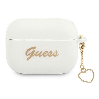 Guess Guaplschsh Airpods Pro Cover White/White Silicone Charm Heart Collection