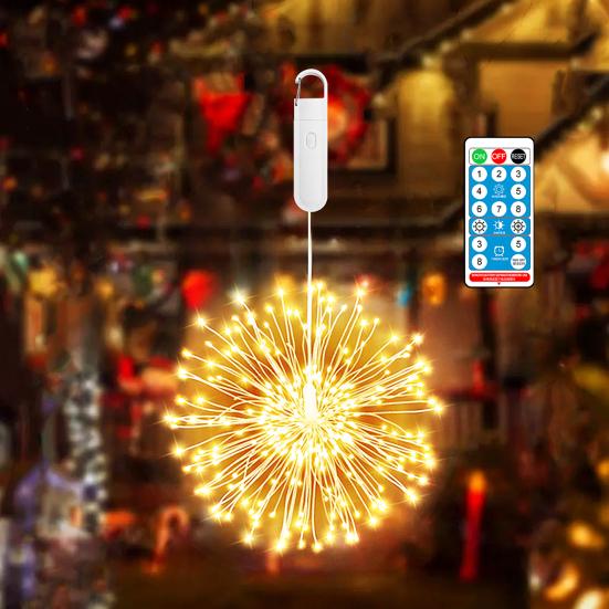 LED Fairy Lights Remote Control Dimmable Multiple Lighting Modes Rechargeable