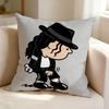 MMichael Jackson Cute Chibi  Square DoubleSided printed Pillow Case Bedroom Bedside Pillow Sofa Cushion Cover
