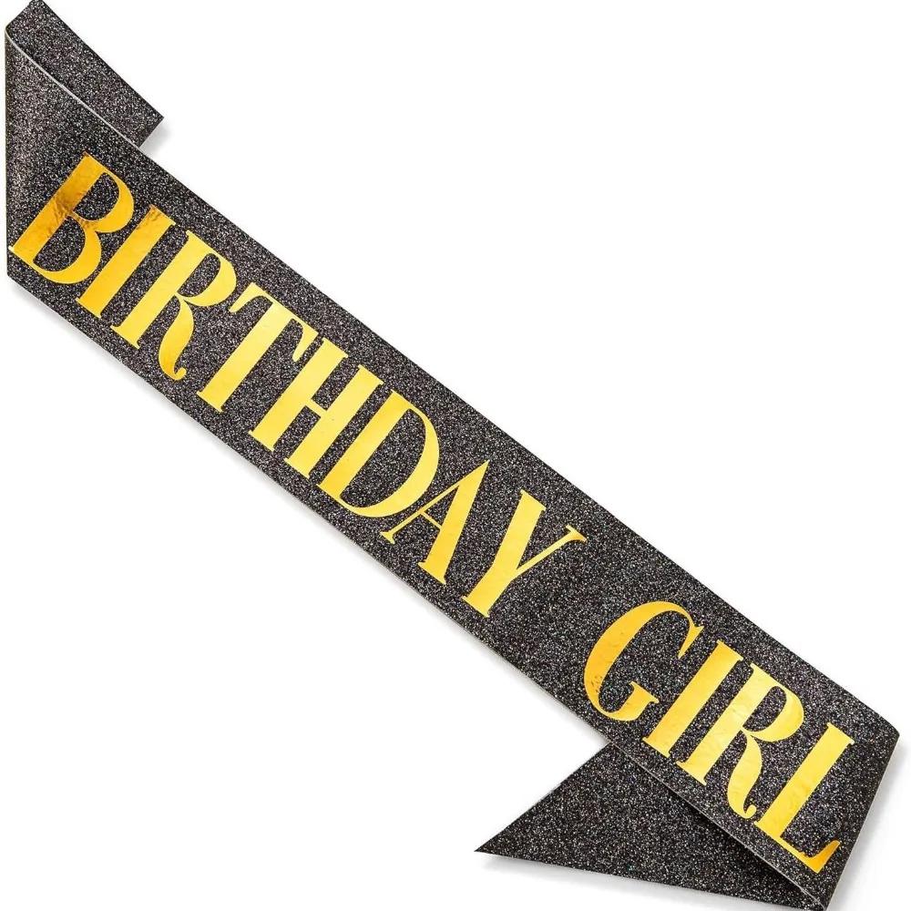 Birthday Party Shoulder Strap. Glitter Etiquette Sash. “birthday Girl Queen”. Birthday Girl Waist Belt. Ribbon.