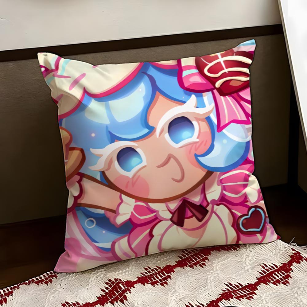 CCookie Run KKingdom Cushion Cover Reversible Soft Durable Pillow Cover Home Car MultiScene Use for Daily Comfort