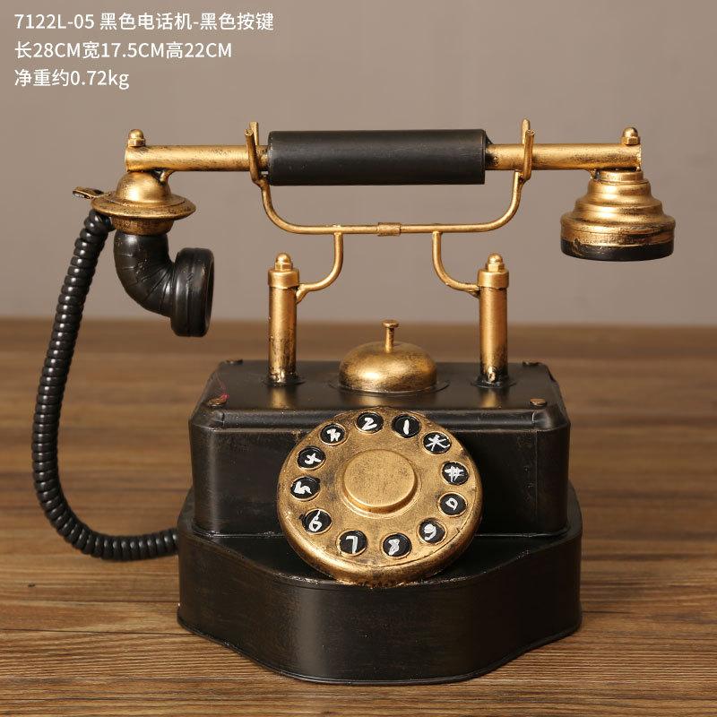 European Retro Old-fashioned Telephone Desktop Ornament Living Room Wine Cabinet Office Home Decoration Photo Props