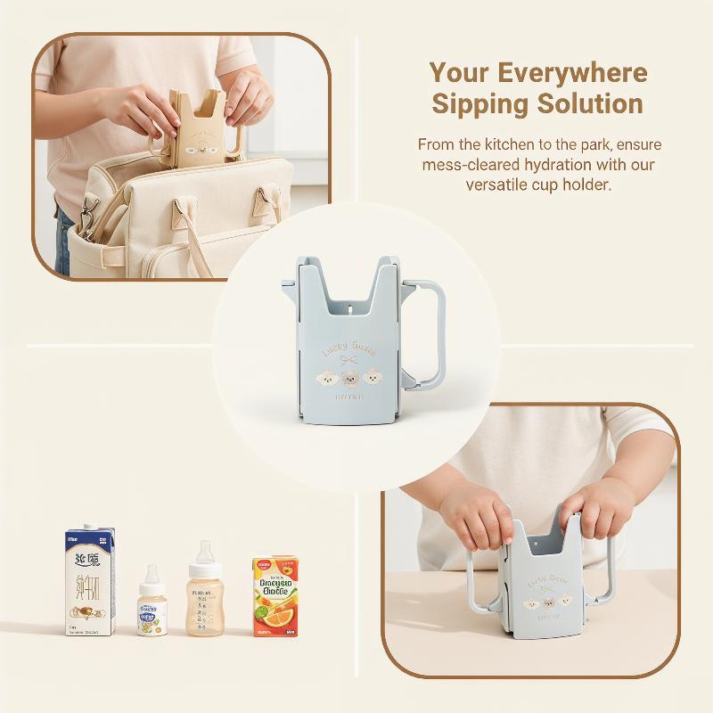Easy-Use Juice Pouch Box with Adjustable Baby Cup Holder and Anti-Squeeze Tray