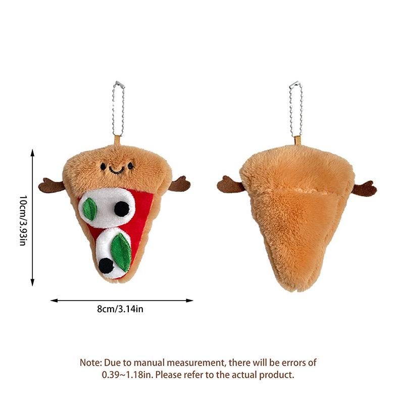 Uroczy Pluszowy Mini Wisiorek Pizza Dziewczęcy Wisiorek do Plecaka Prezent Urodzinowy Wisiorek do Kluczy