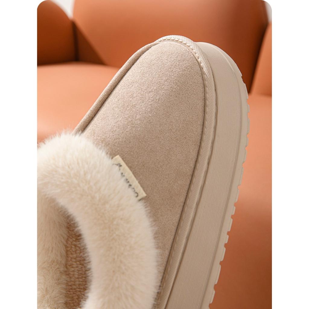 Cotton Slippers for Women, Winter Indoor Home, Thick Soled, Anti Slip, Outerwear Bag with Warm and Plush Cotton Slippers for Men