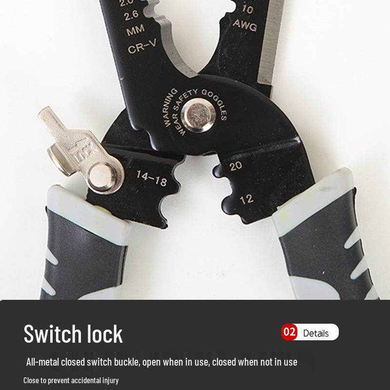7-Inch Multi-Functional Electrician Wire Stripper & Crimping Pliers Tool for Cutting and Peeling Network Cables
