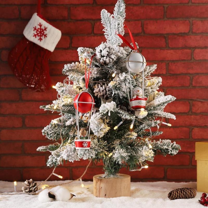 1Pc Christmas Santa/Snowman/Elk Hot Air Balloon Ornament Xmas Hanging Decor