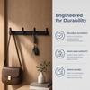 Black Wall Hook 4 Hooks Towel Rack Modern Coat Rack  Bathroom Kitchen Entryway Bedroom