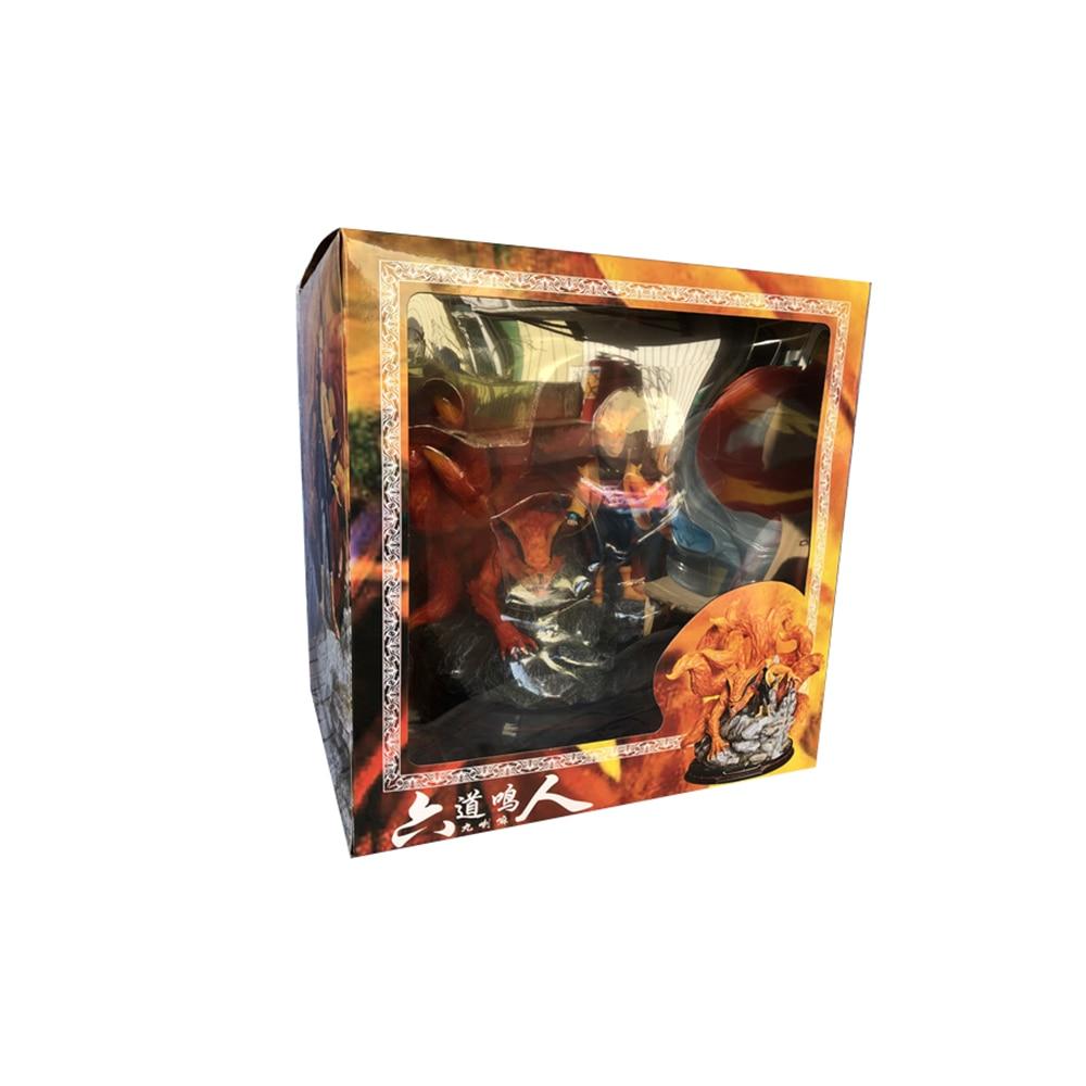 Naruto Shippuden Anime Model Kurama Kyuubi and Uzumaki Naruto Sen Nin Gk Action Figure 25cm Pvc Statue Collectible Toy