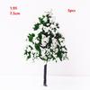 5pcs Plastic Mini Snow Pine Model Trees Green Winter Snow Scene Tree High Quality DIY Crafts