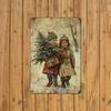1pc Classic Vintage Christmas Tree Children Metal Tin Sign, 8x12 Inch Wall Art, Retro Iron Plate for Home, Bar, Cafe, Gym, Garag