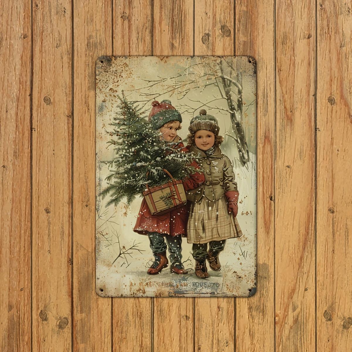 

1 Christmas Tree Metal Sign, Size 8.0x12.0, Suitable for Home, Bar, Cafe, Gym, Garage, Restaurant Retro Wall Art, Indoor/Out 20x30cm（7.8x11.8inch）