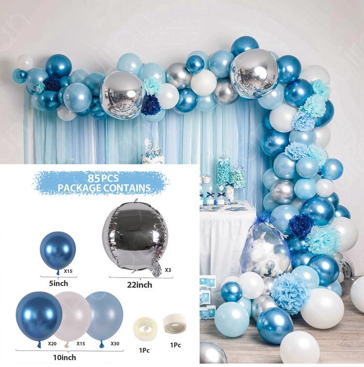 Realm Blue Macaron Balloon Set, Opening Birthday Wedding Party Wedding Decoration Balloon Chain Set