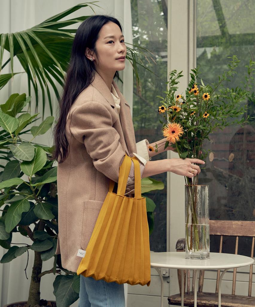 Pleatsmama Tote Bag Jacquard Mustard