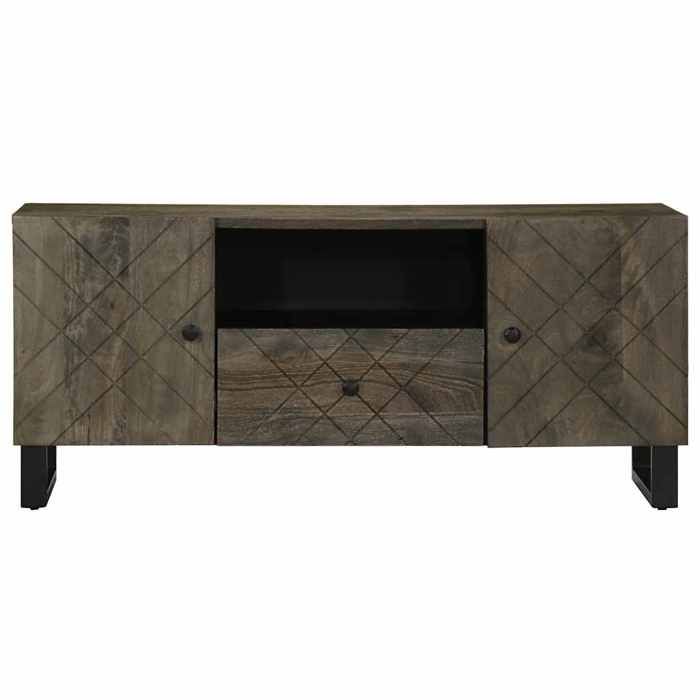 VidaXL TV Stand Black 105x33x46 Cm Solid Mango Wood, TV Bench, TV Cabinet, Multimedia Cabinet, TV Sideboard, Hi-fi Cabinet, 4017698