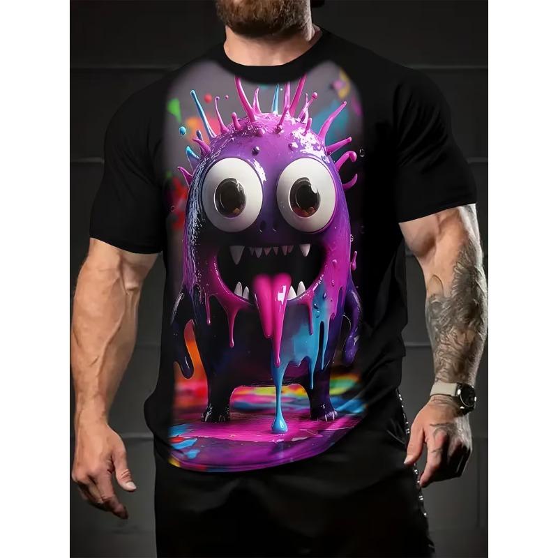 

Fashion Harajuku Artistic Graffiti Monster T Shirt For Men Women 3D Print Street Short Sleeve XXS