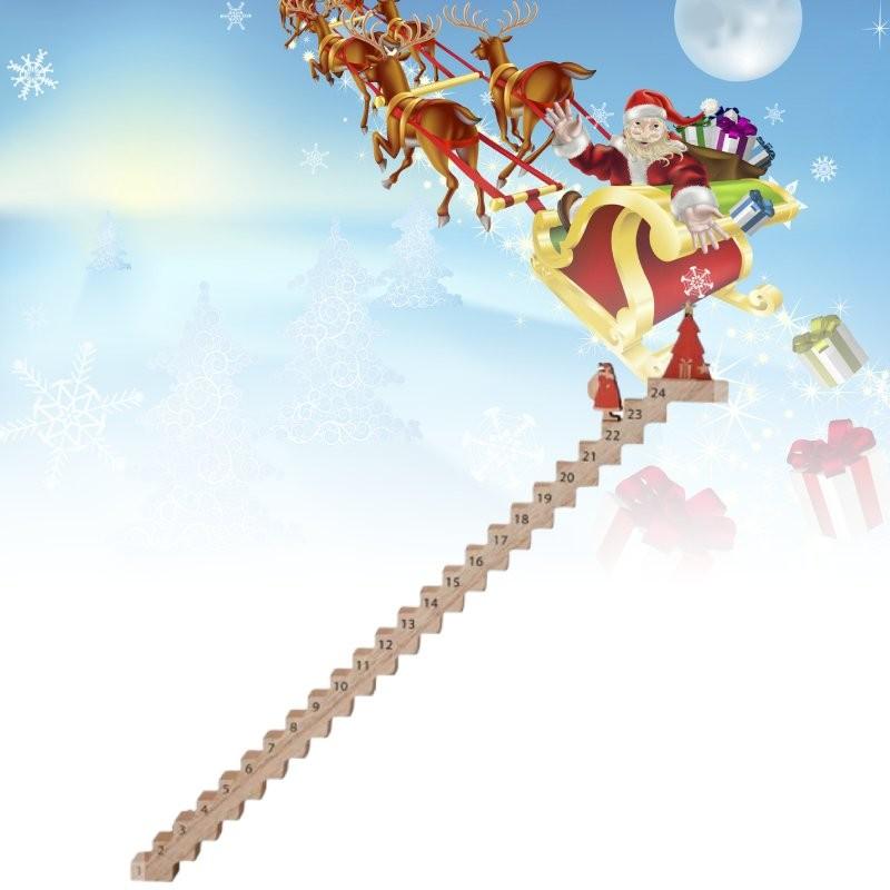 Santa Christmas Claus Climb Stairs Countdown Calendar Toy Decoration Desktop